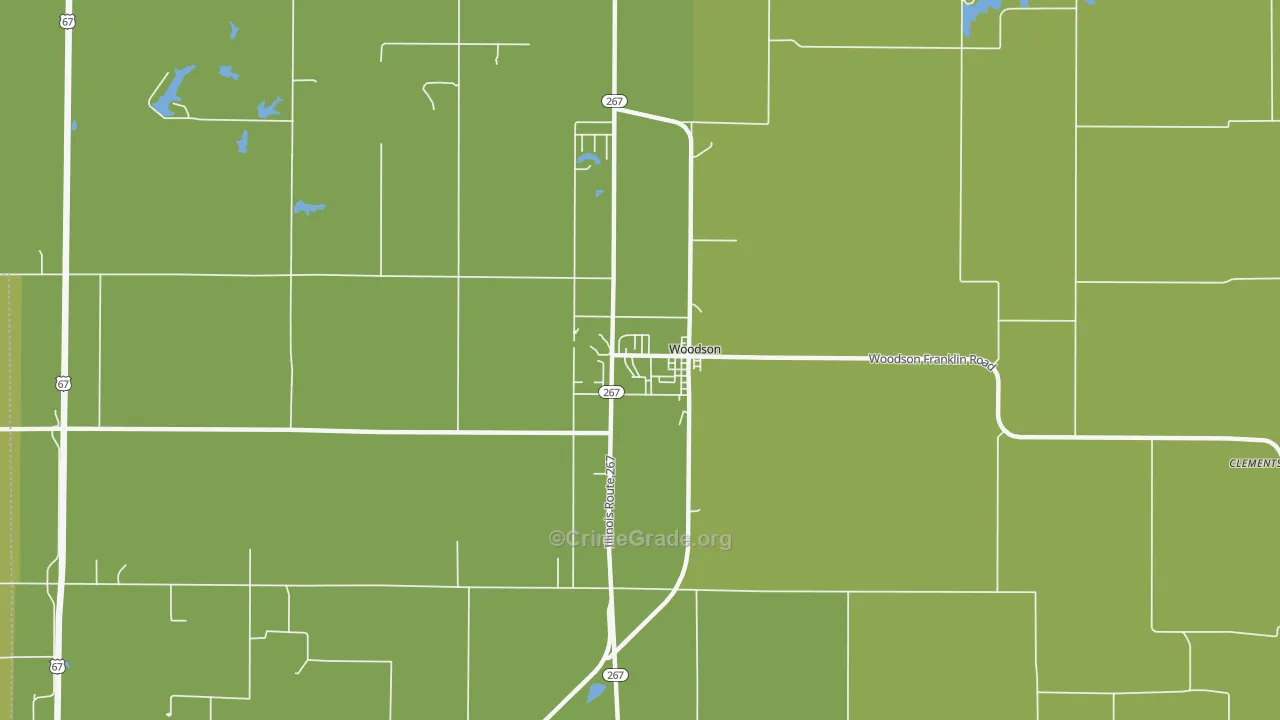 Woodson, IL Map of Drug-Related Crime Rates