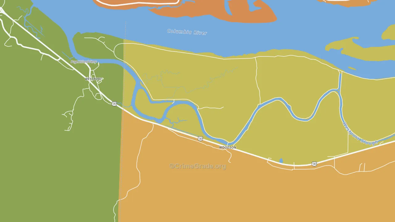 Woodson, OR Map of Drug-Related Crime Rates