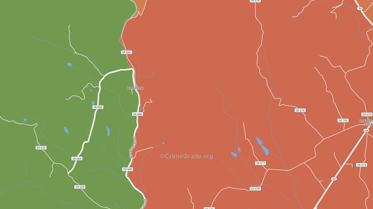Woodson, VA Map of Drug-Related Crime Rates