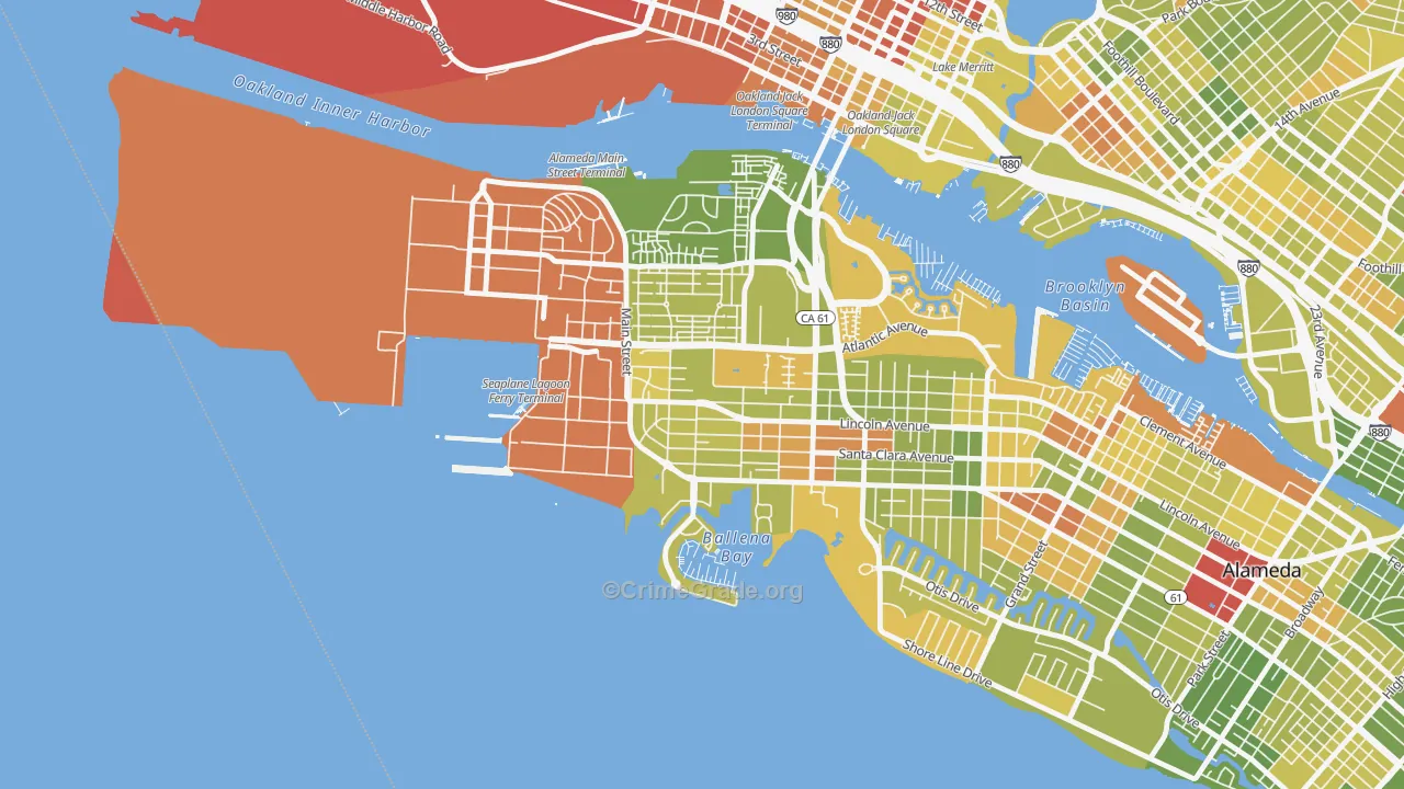 Woodstock, Alameda, CA Map of Drug-Related Crime Rates
