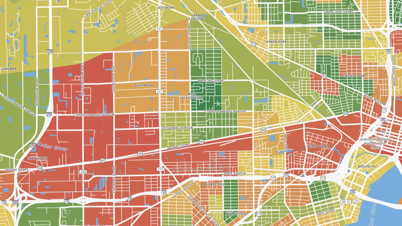 Woodstock, Jacksonville, FL Map of Drug-Related Crime Rates