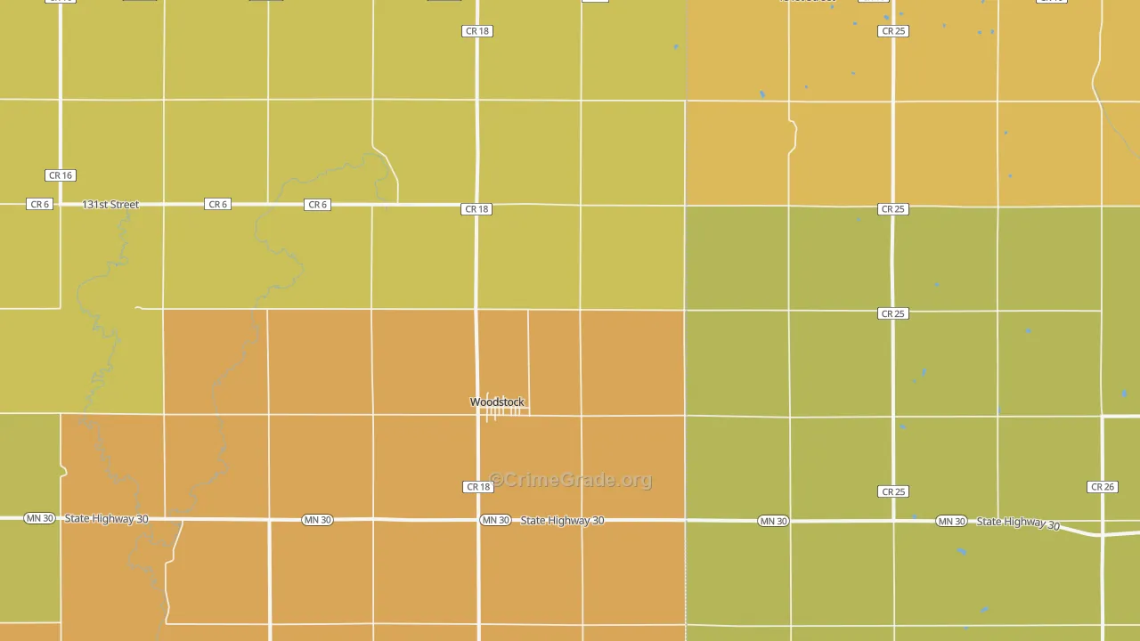 Woodstock, MN Map of Drug-Related Crime Rates