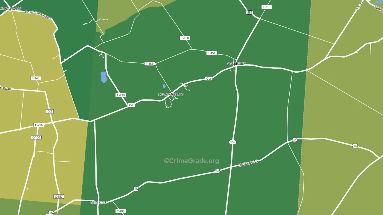 Woodstock, OH Map of Drug-Related Crime Rates