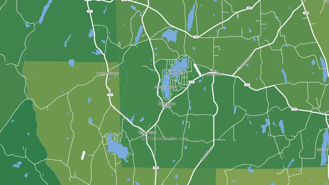 Woodstock Valley, CT Map of Drug-Related Crime Rates