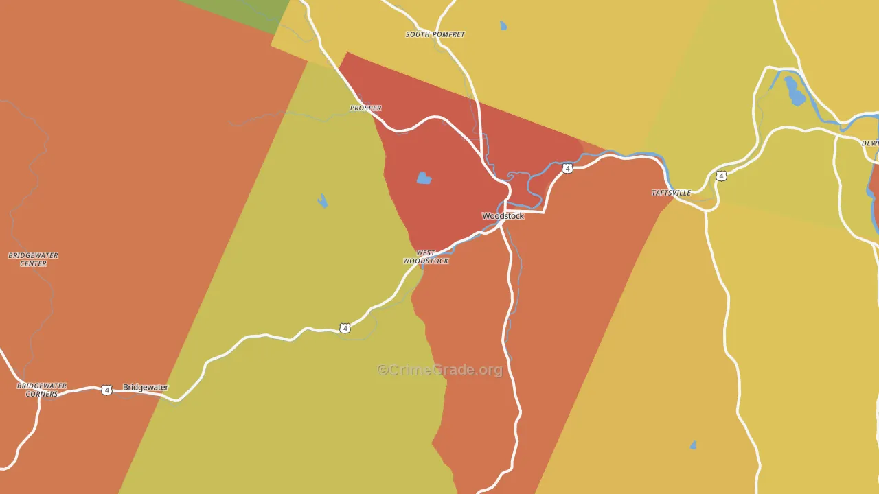 Woodstock, VT Map of Drug-Related Crime Rates