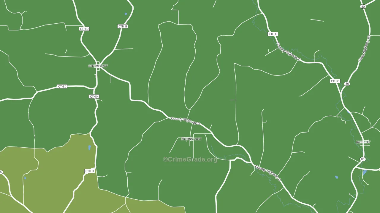 Woodstock, WI Map of Drug-Related Crime Rates