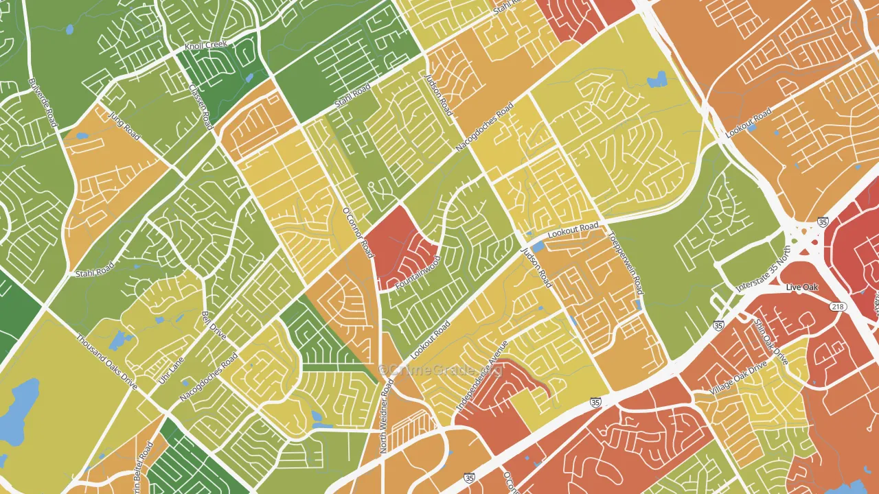 Woodstone, San Antonio, TX Map of Drug-Related Crime Rates