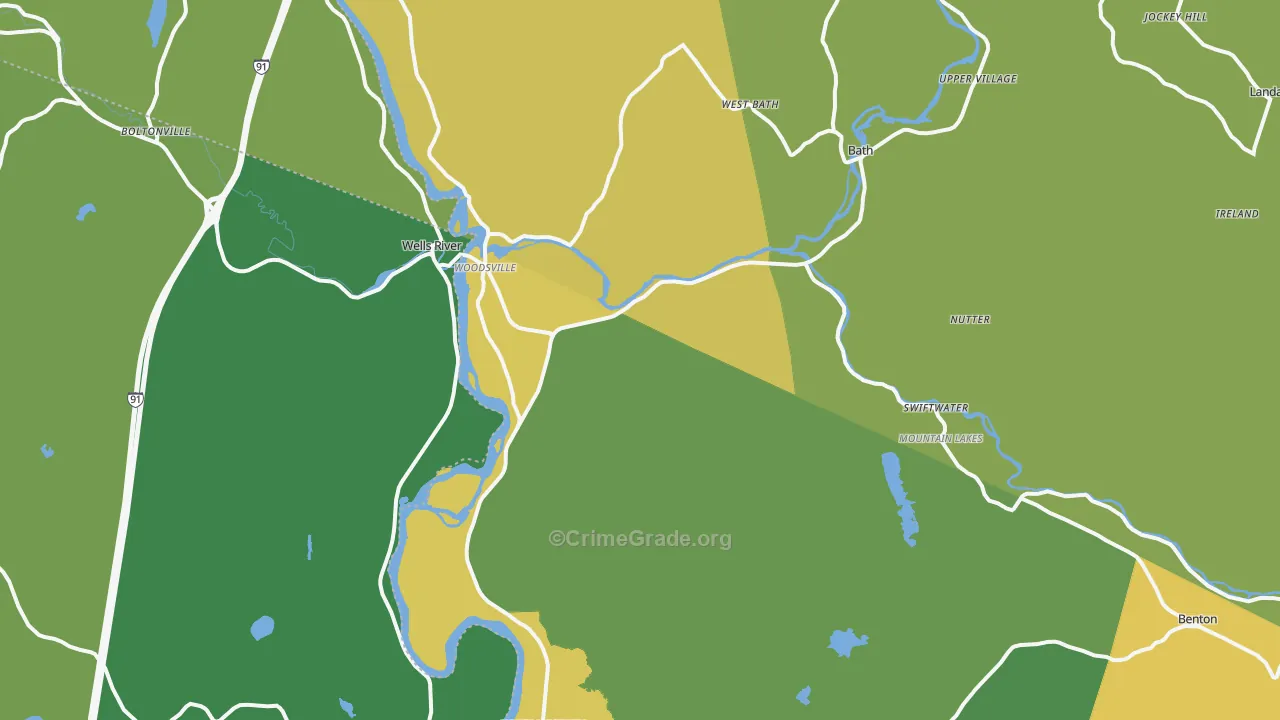 Woodsville, NH Map of Drug-Related Crime Rates
