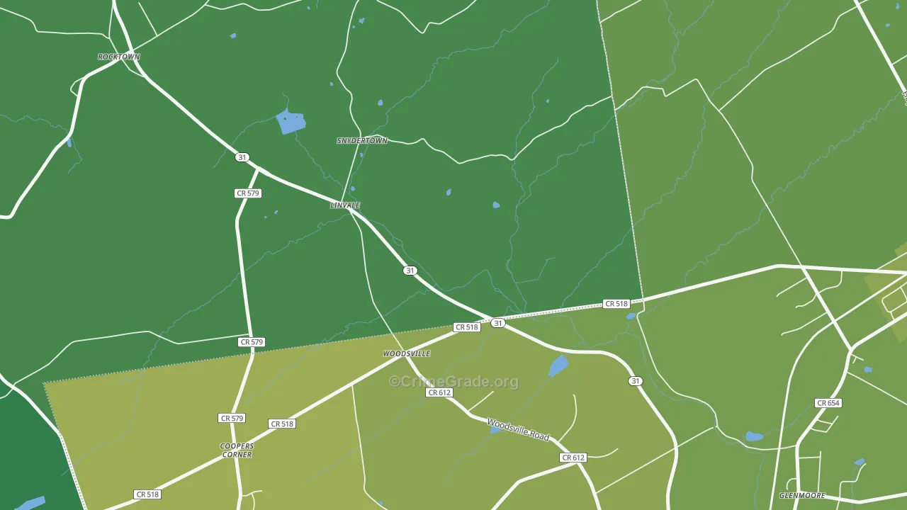Woodsville, NJ Map of Drug-Related Crime Rates