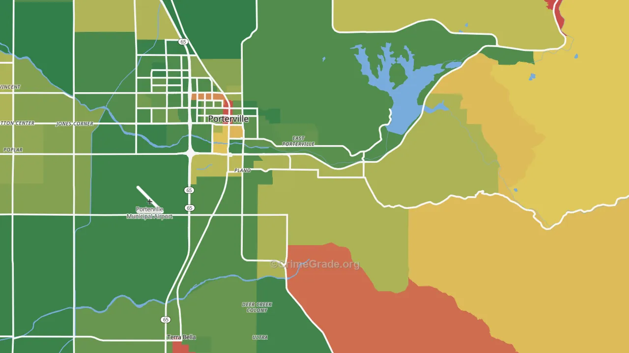 Woodville, CA Map of Drug-Related Crime Rates