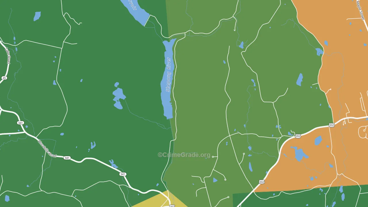 Woodville, CT Map of Drug-Related Crime Rates