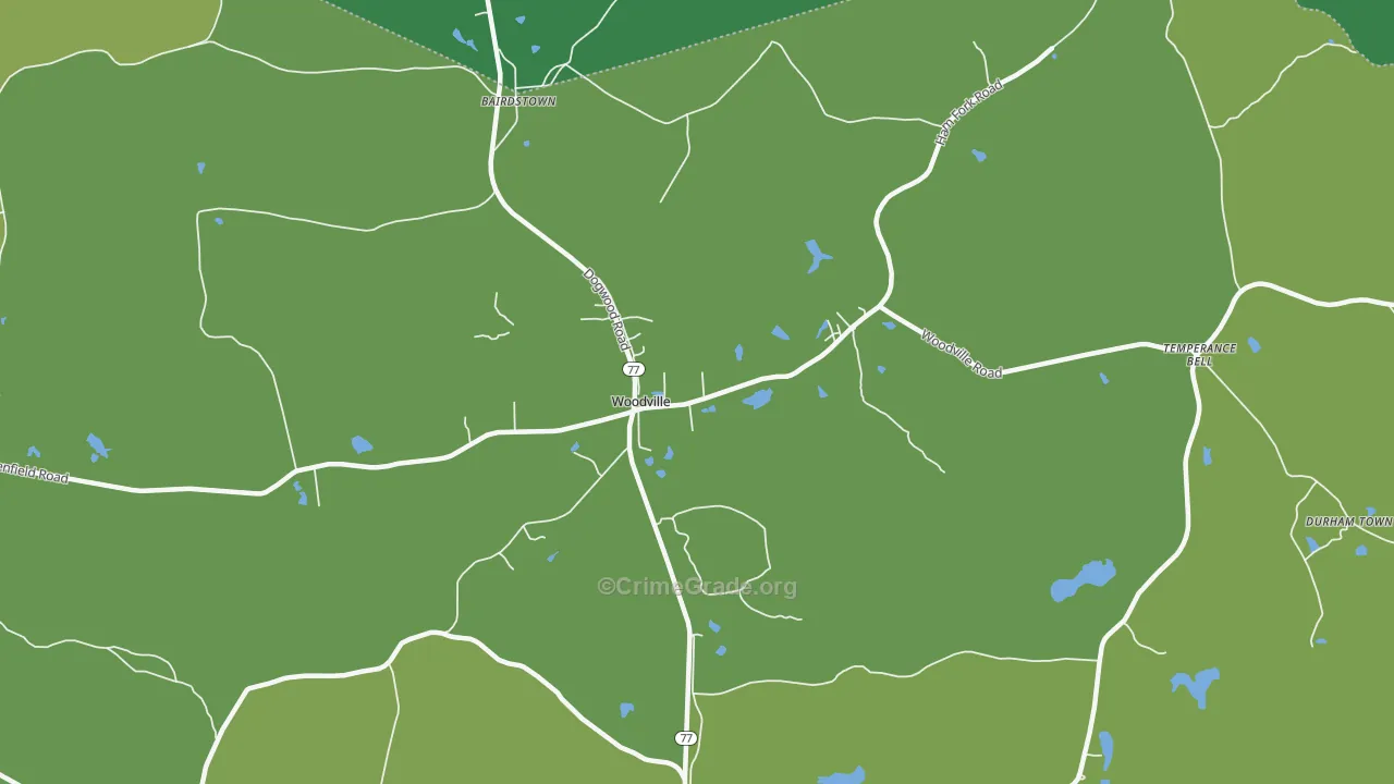 Woodville, GA Map of Drug-Related Crime Rates