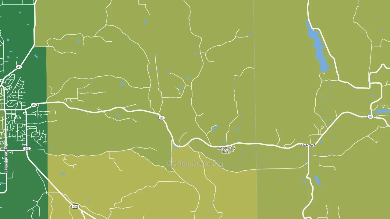 Woodville Hills, IN Map of Drug-Related Crime Rates