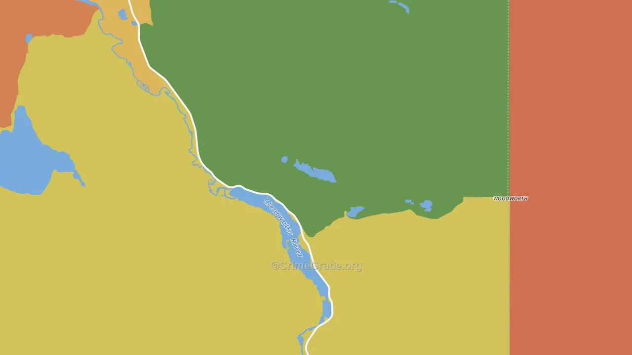 Woodworth, MT Map of Drug-Related Crime Rates