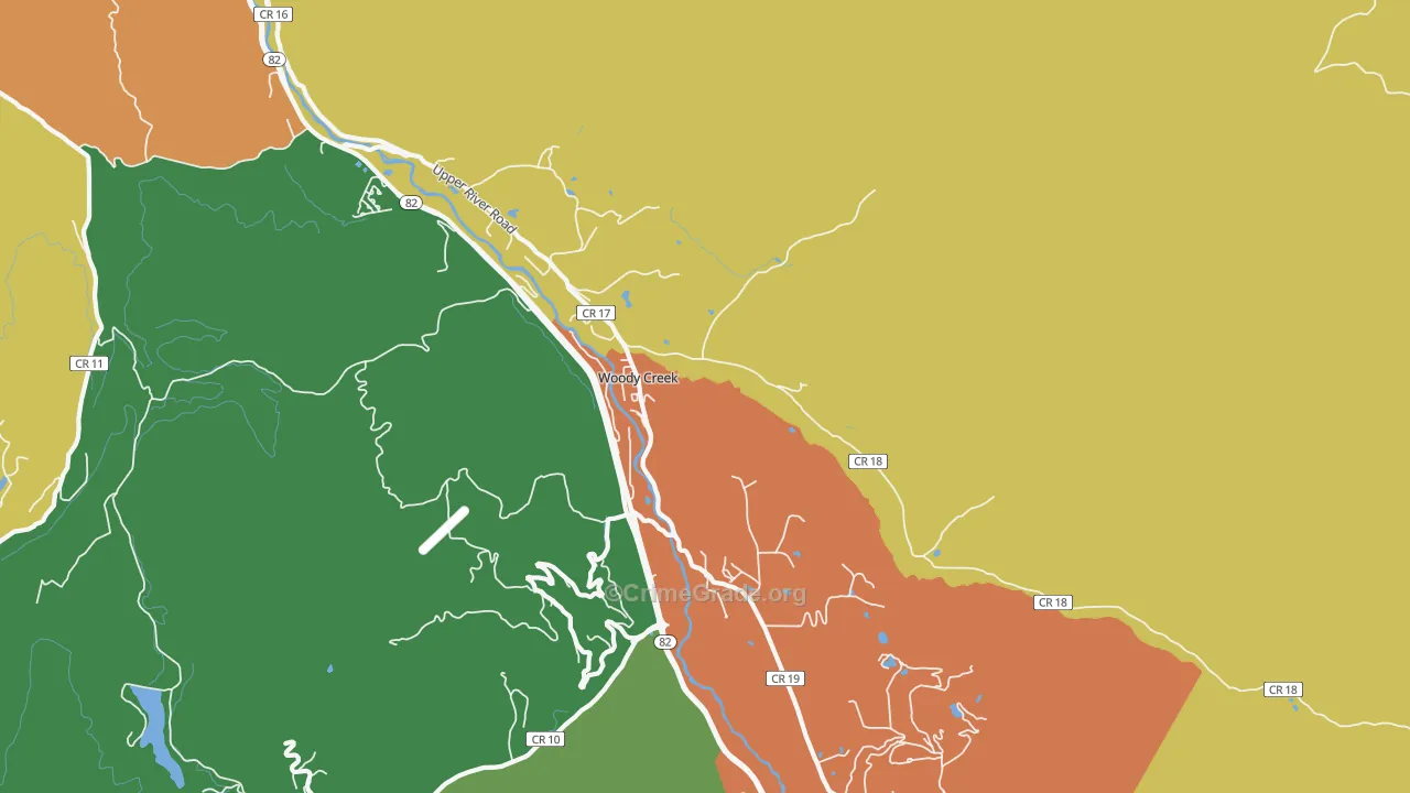Woody Creek, CO Map of Drug-Related Crime Rates