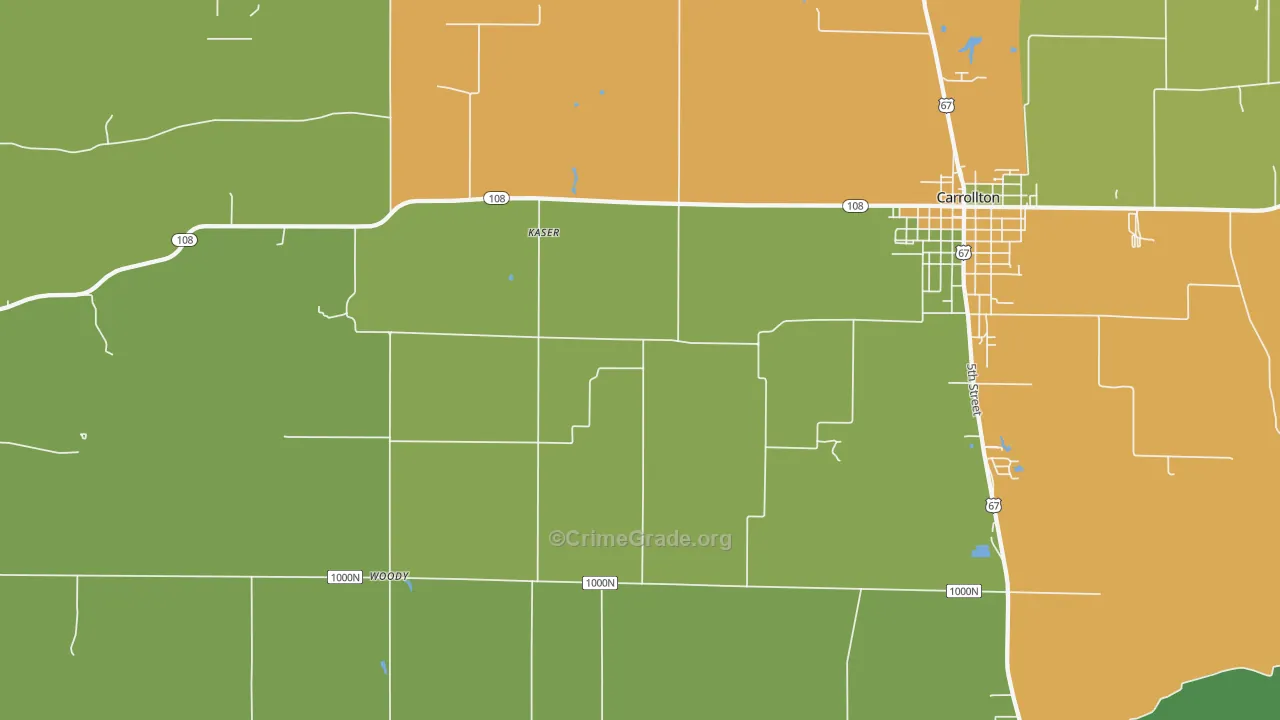 Woody, IL Map of Drug-Related Crime Rates