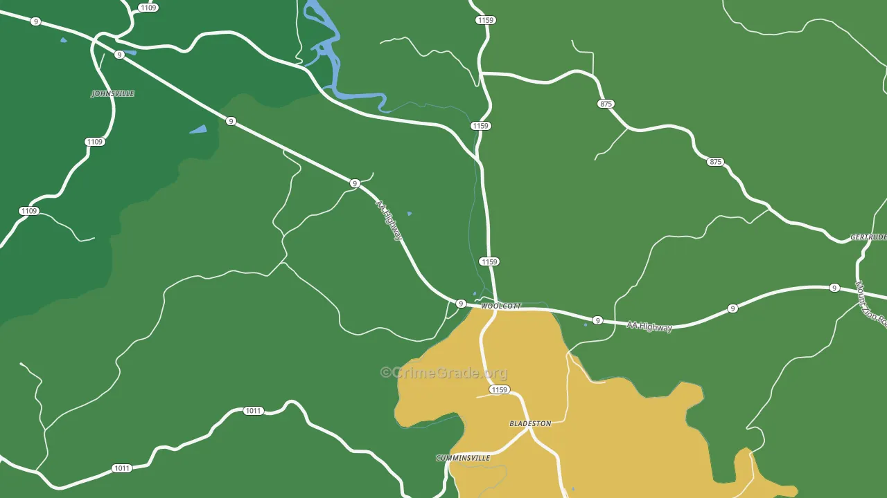 Woolcott, KY Map of Drug-Related Crime Rates