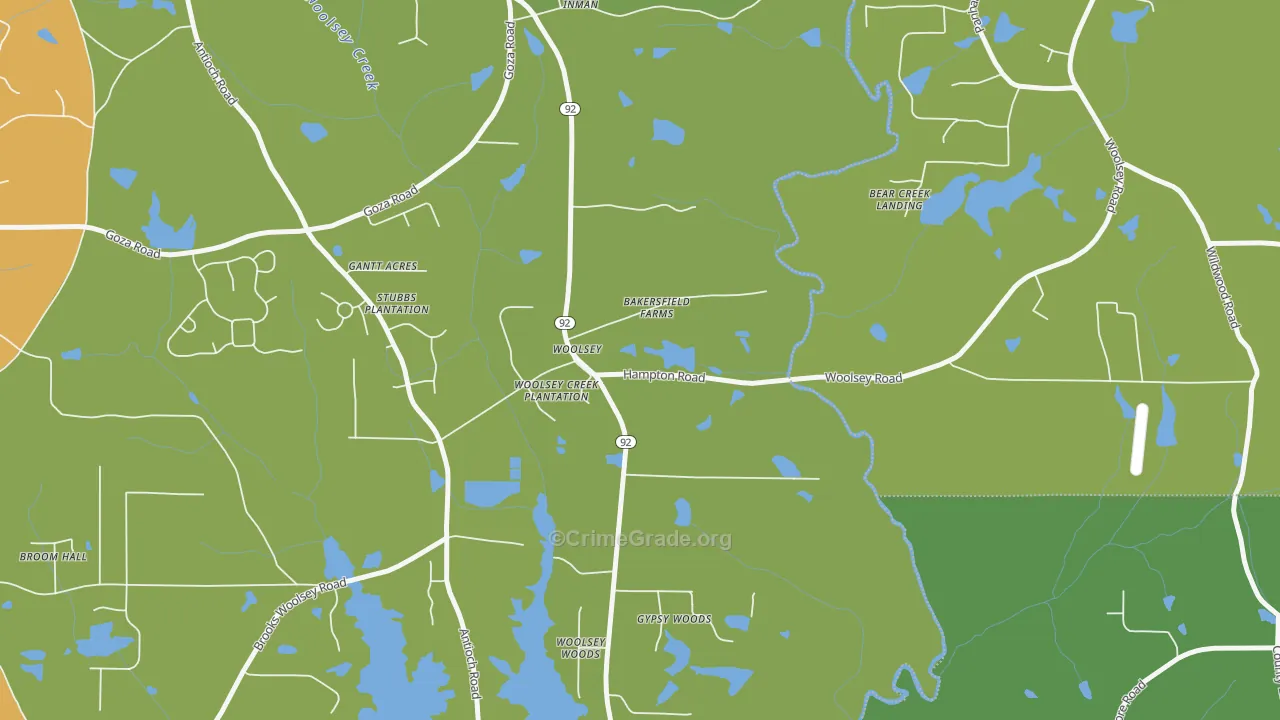 Woolsey, GA Map of Drug-Related Crime Rates