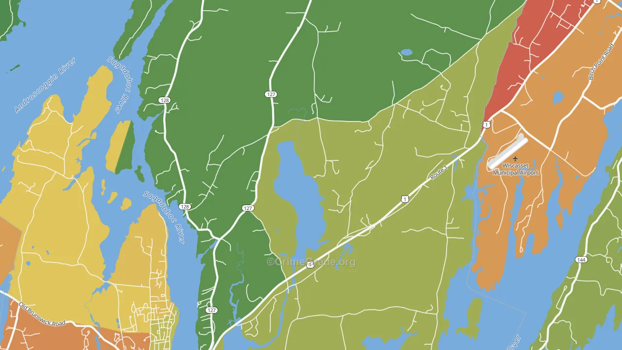 Woolwich, ME Map of Drug-Related Crime Rates