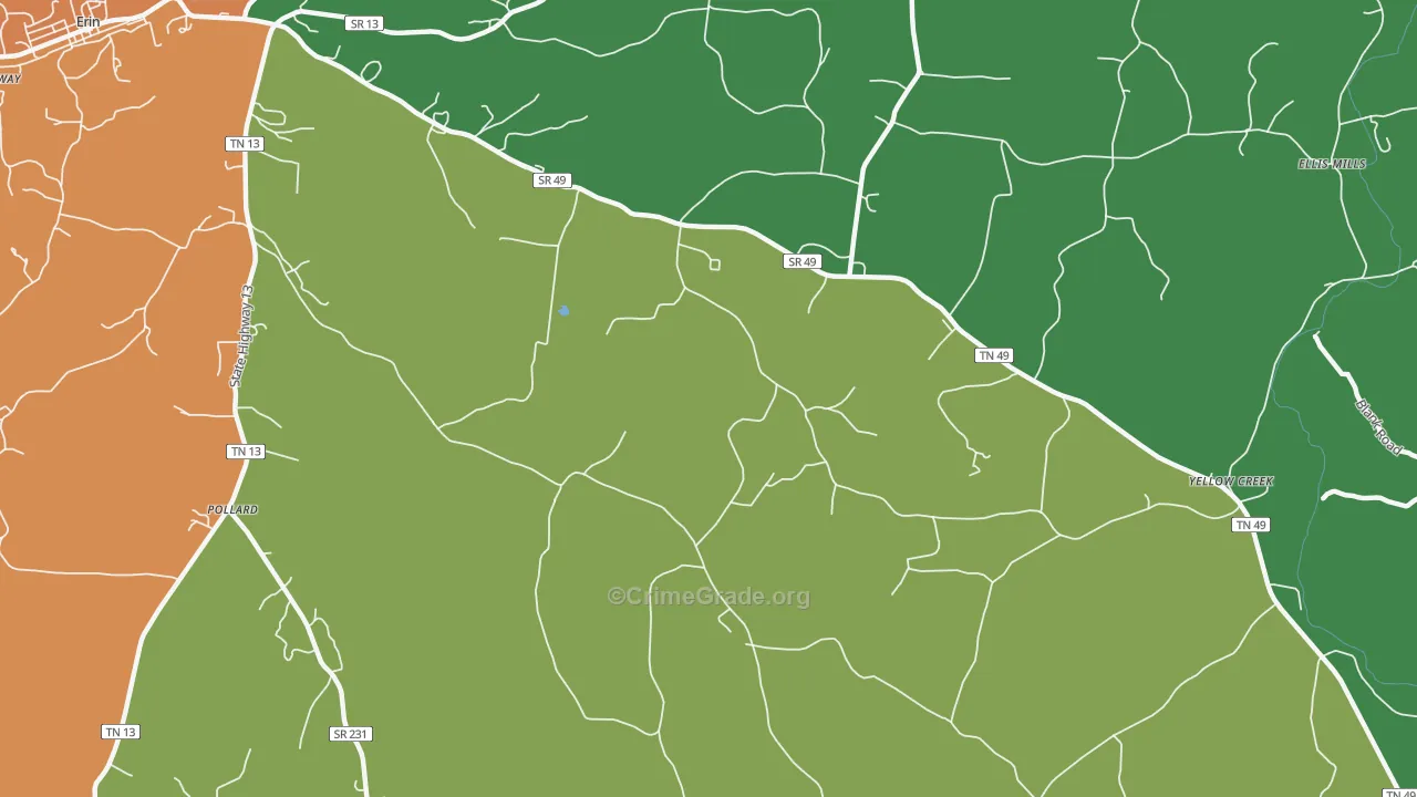 Woolworth, TN Map of Drug-Related Crime Rates