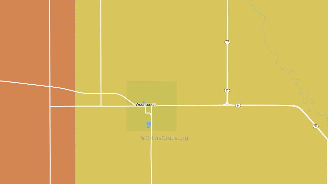 Woonsocket, SD Map of Drug-Related Crime Rates