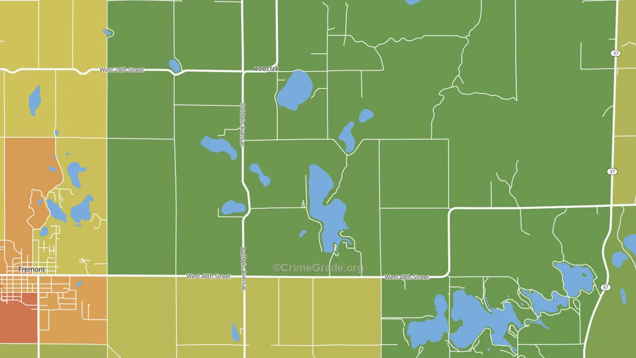Wooster, MI Map of Drug-Related Crime Rates