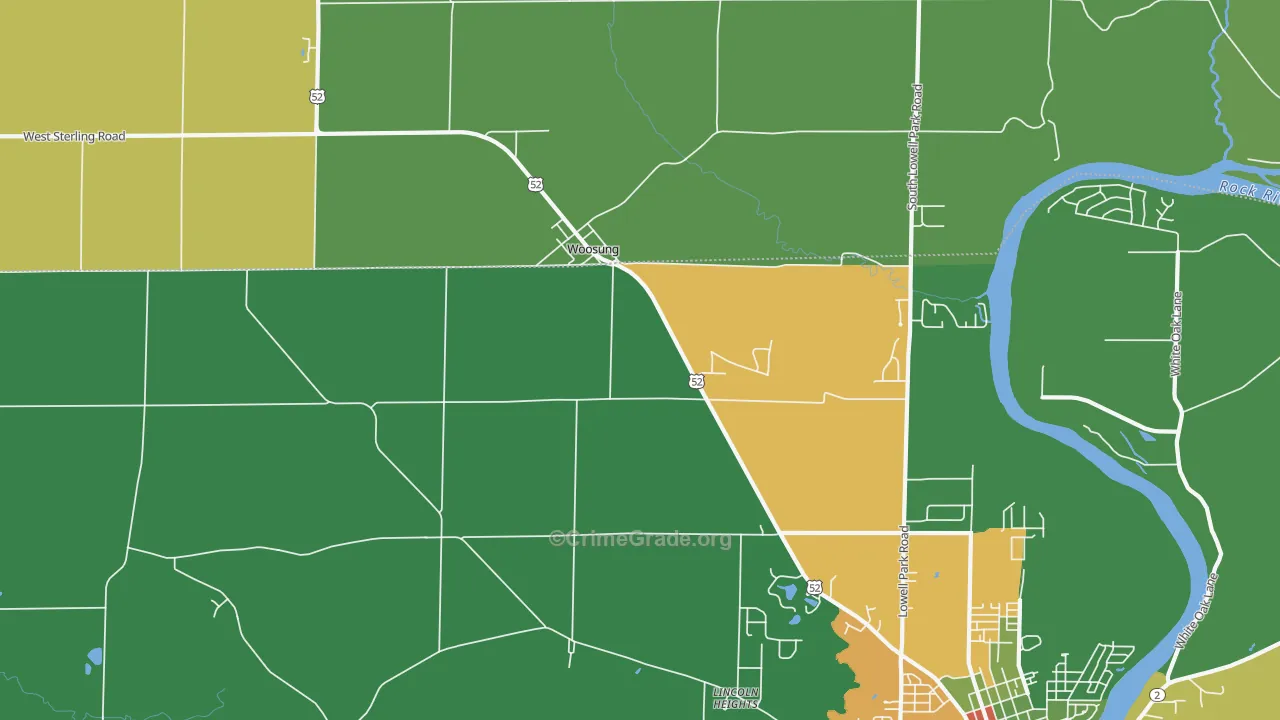 Woosung, IL Map of Drug-Related Crime Rates