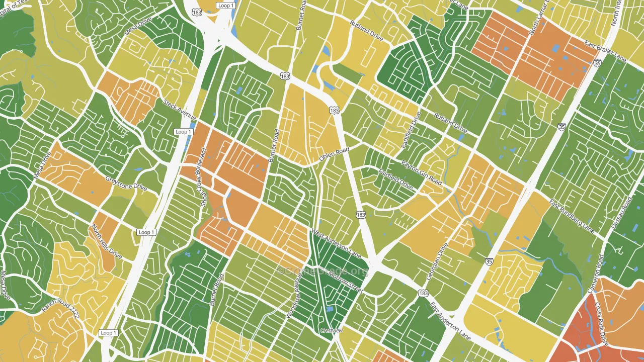 Wooten, Austin, TX Map of Drug-Related Crime Rates