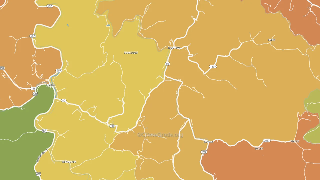 Wooton, KY Map of Drug-Related Crime Rates