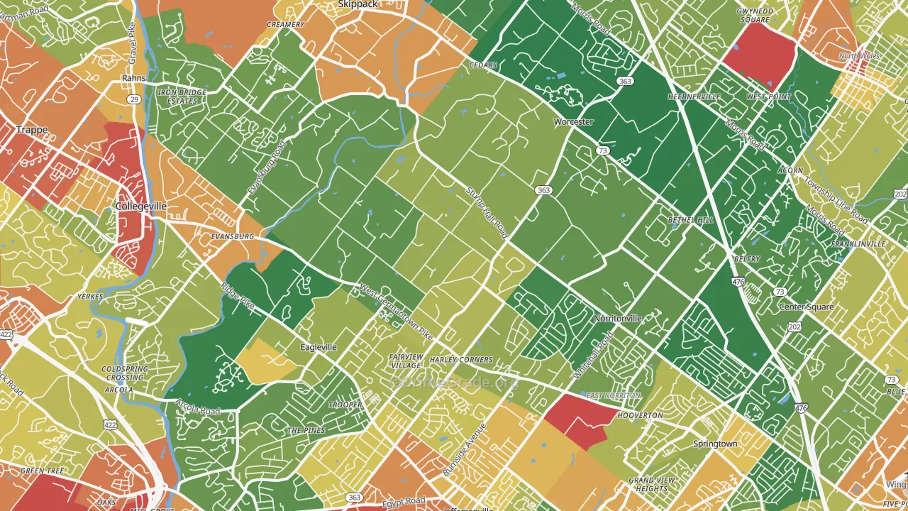 Worcester, PA Map of Drug-Related Crime Rates