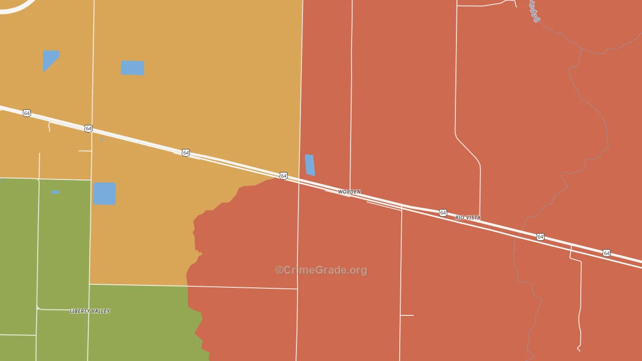 Worden, AR Map of Drug-Related Crime Rates