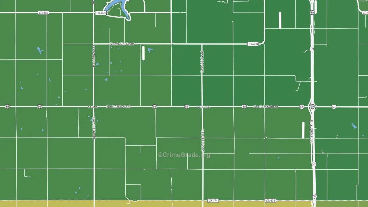 Worden, KS Map of Drug-Related Crime Rates