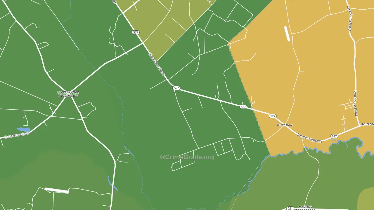 Workman, SC Map of Drug-Related Crime Rates