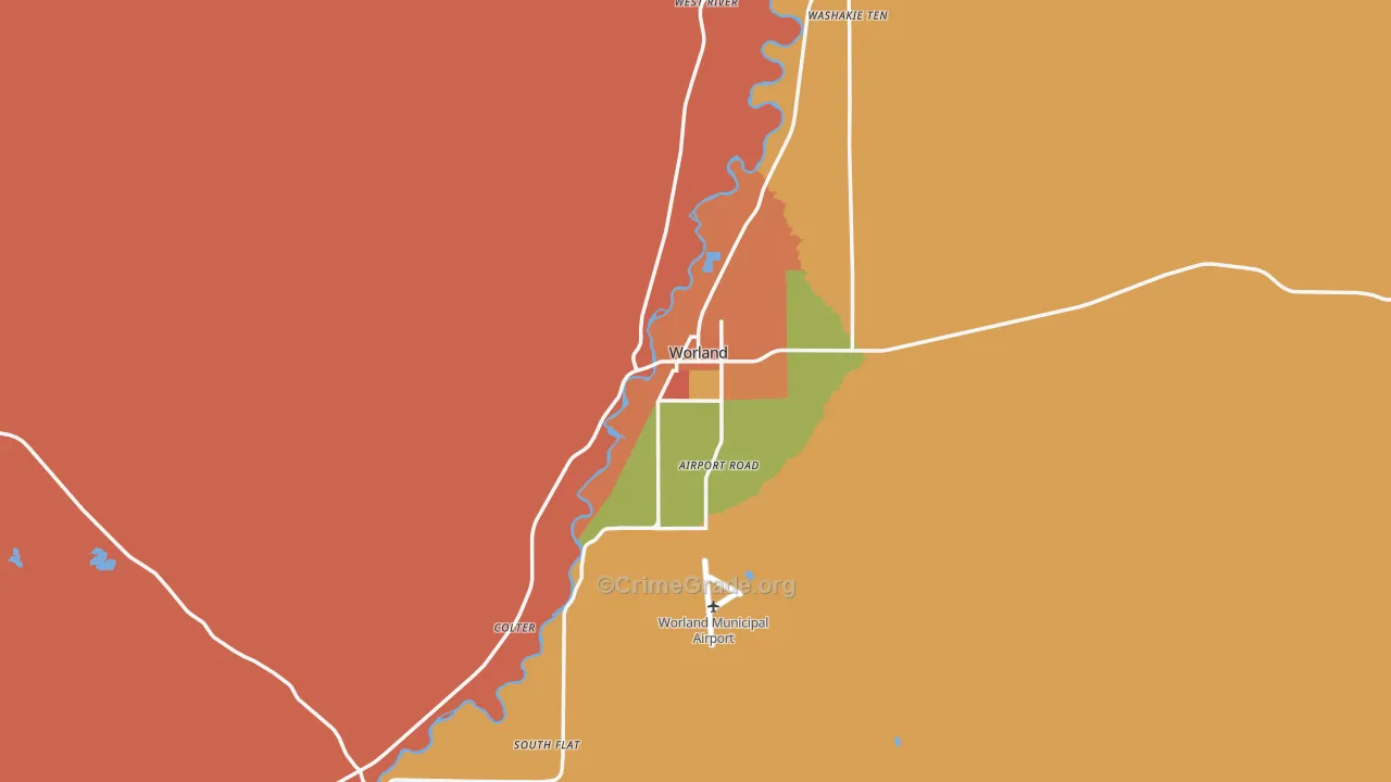 Worland, WY Map of Drug-Related Crime Rates