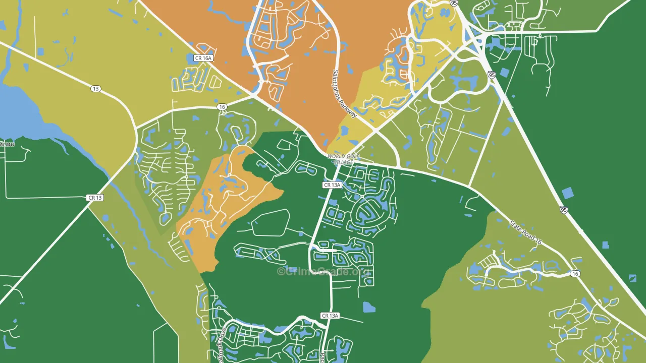 World Golf Village, FL Map of Drug-Related Crime Rates