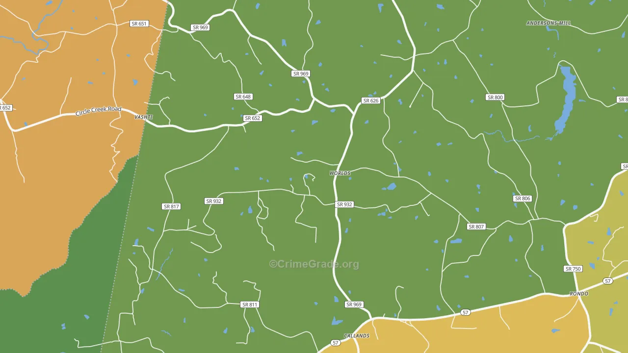 Worlds, VA Map of Drug-Related Crime Rates