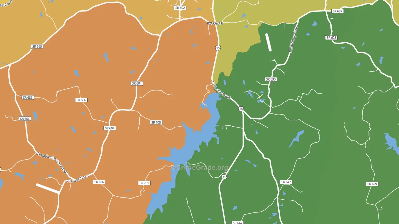 Worsham, VA Map of Drug-Related Crime Rates