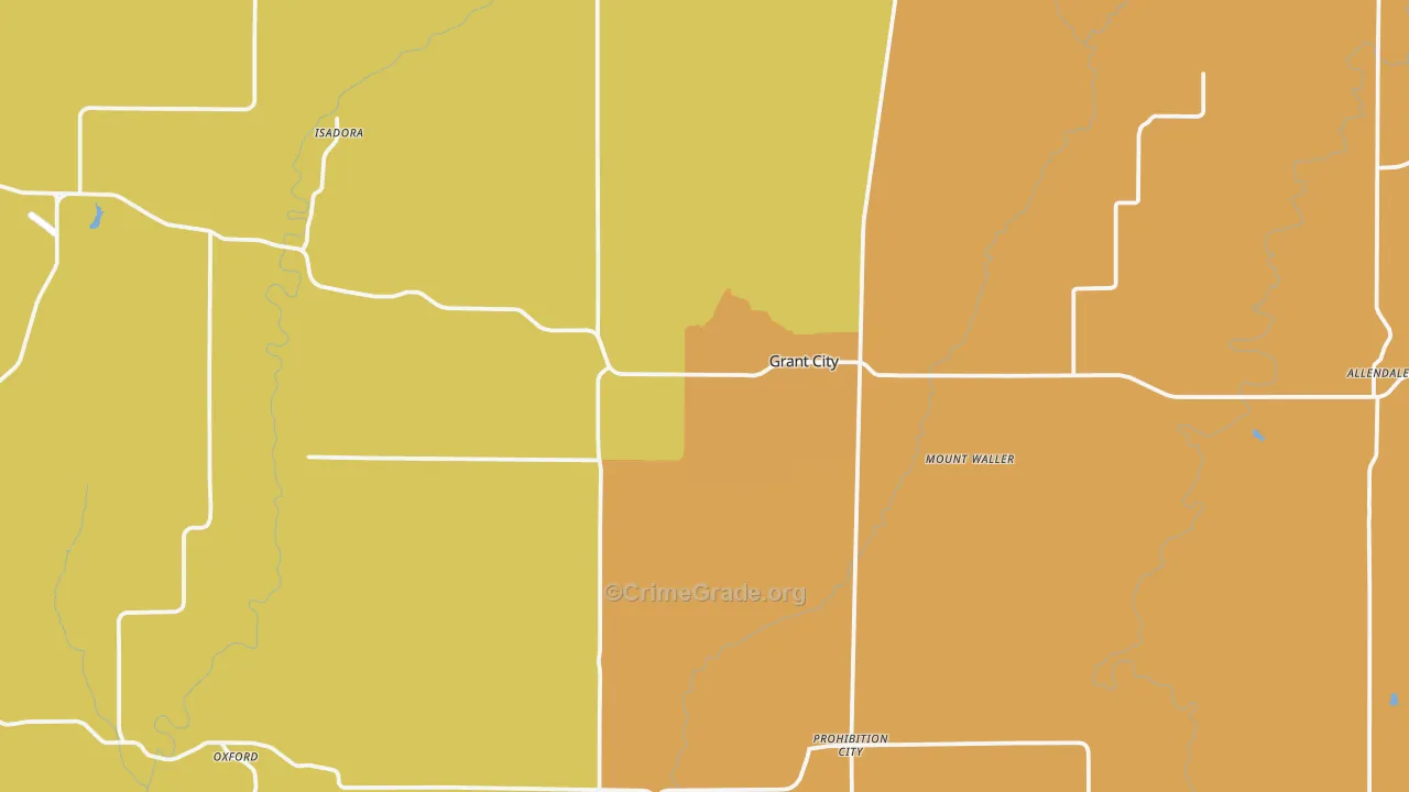 Worth County, MO Map of Drug-Related Crime Rates