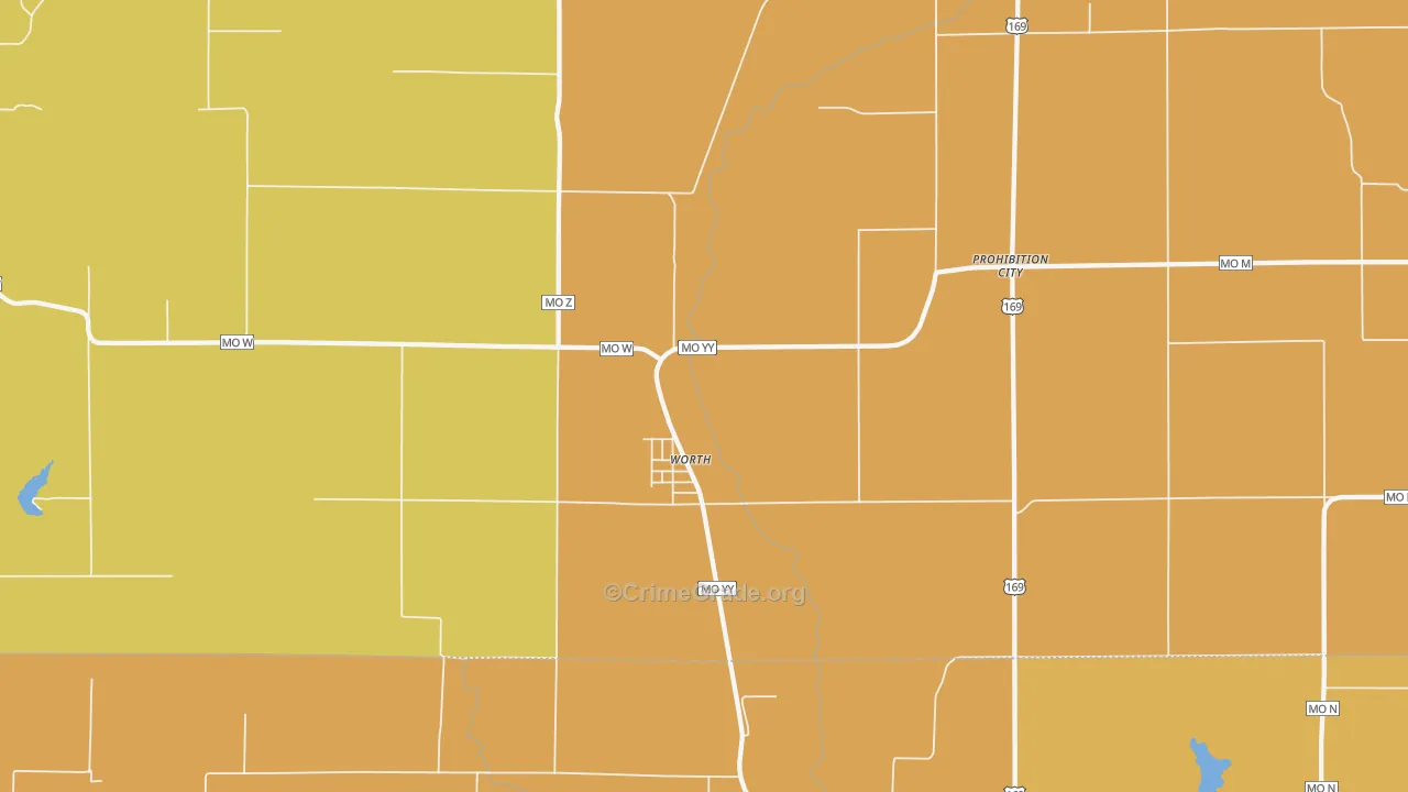 Worth, MO Map of Drug-Related Crime Rates