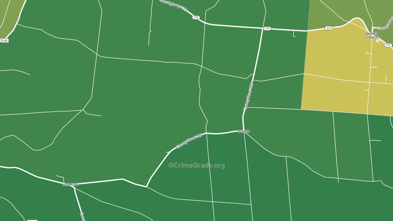 Worth, NY Map of Drug-Related Crime Rates