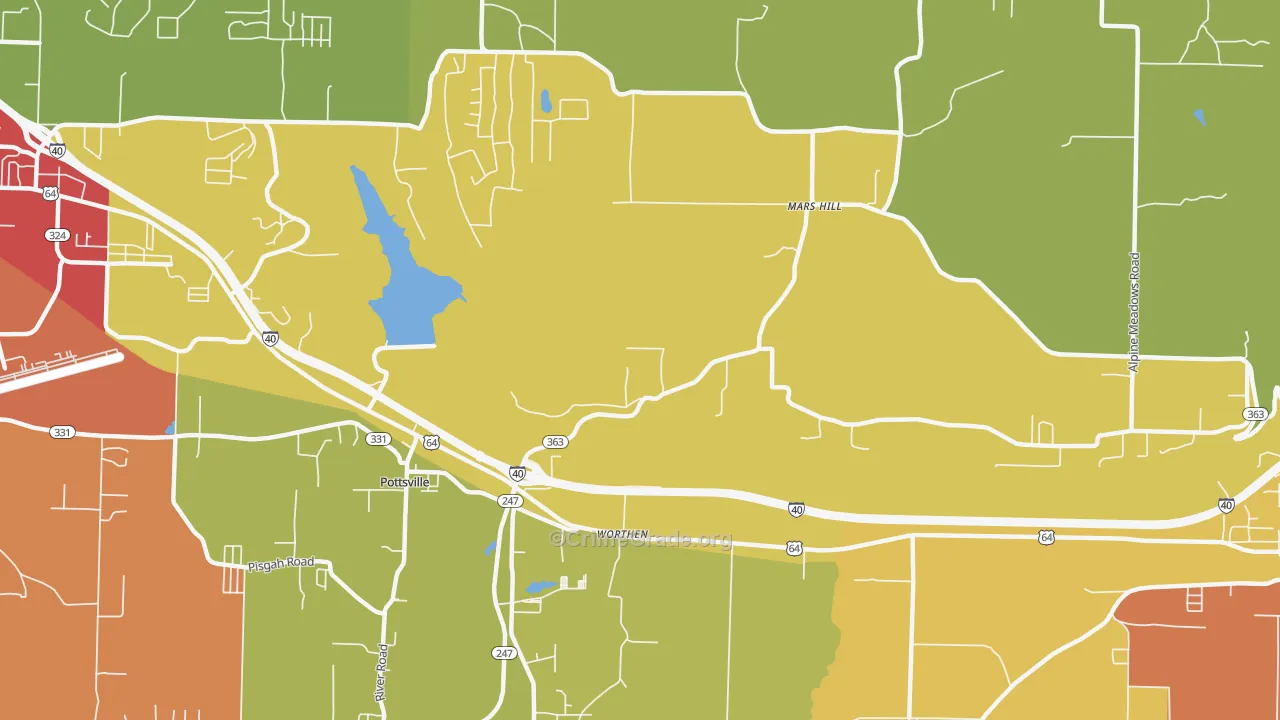 Worthen, AR Map of Drug-Related Crime Rates