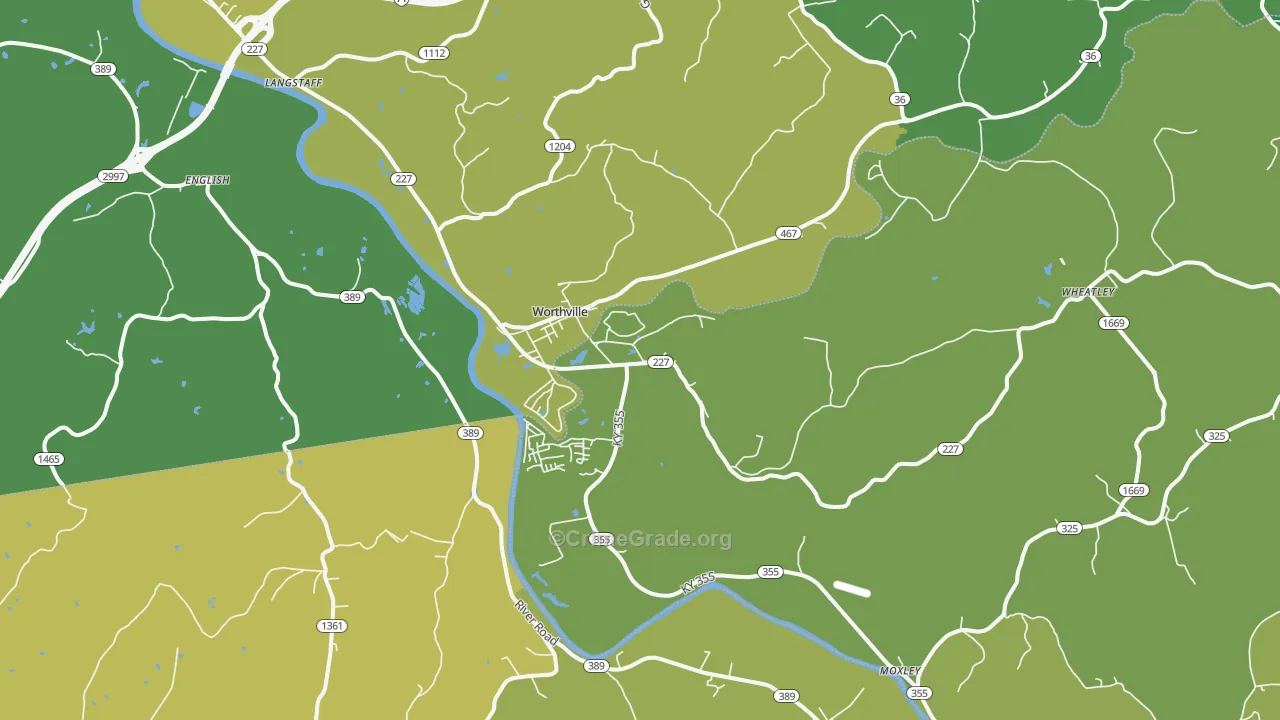 Worthville, KY Map of Drug-Related Crime Rates