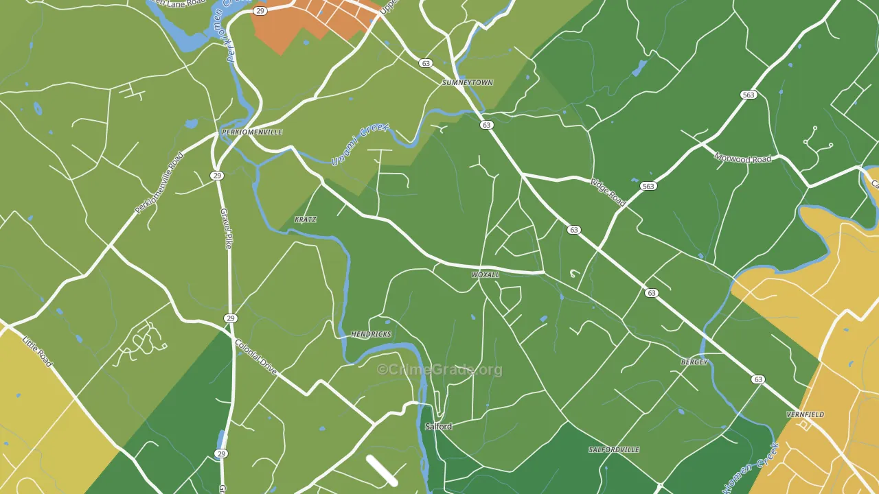 Woxhall, PA Map of Drug-Related Crime Rates