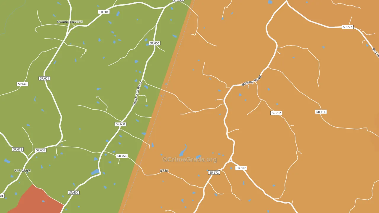 Wren, VA Map of Drug-Related Crime Rates
