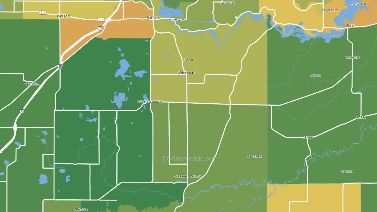 Wrenshall, MN Map of Drug-Related Crime Rates