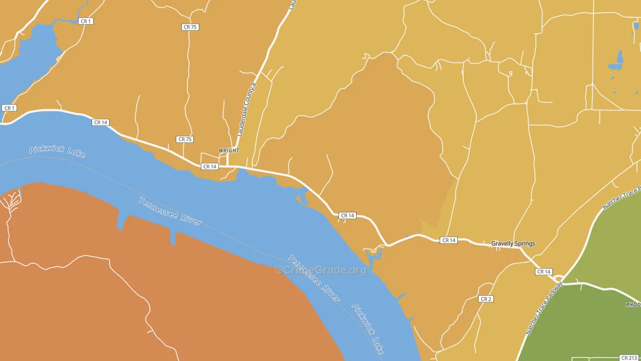Wright, AL Map of Drug-Related Crime Rates
