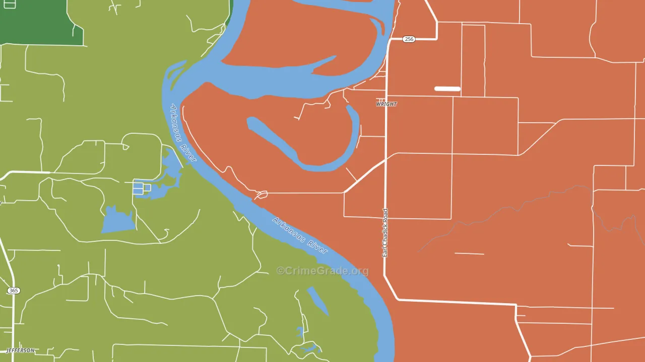 Wright, AR Map of Drug-Related Crime Rates