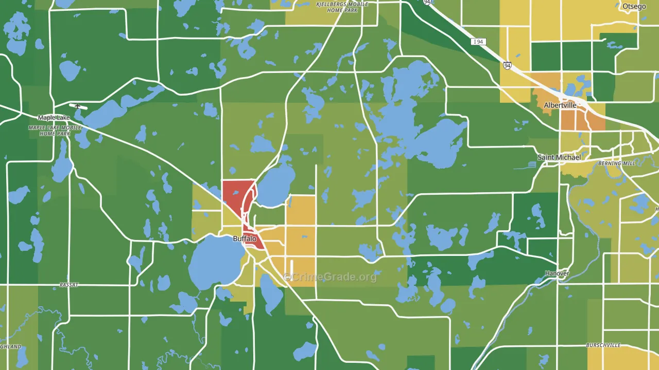 Wright County, MN Map of Drug-Related Crime Rates