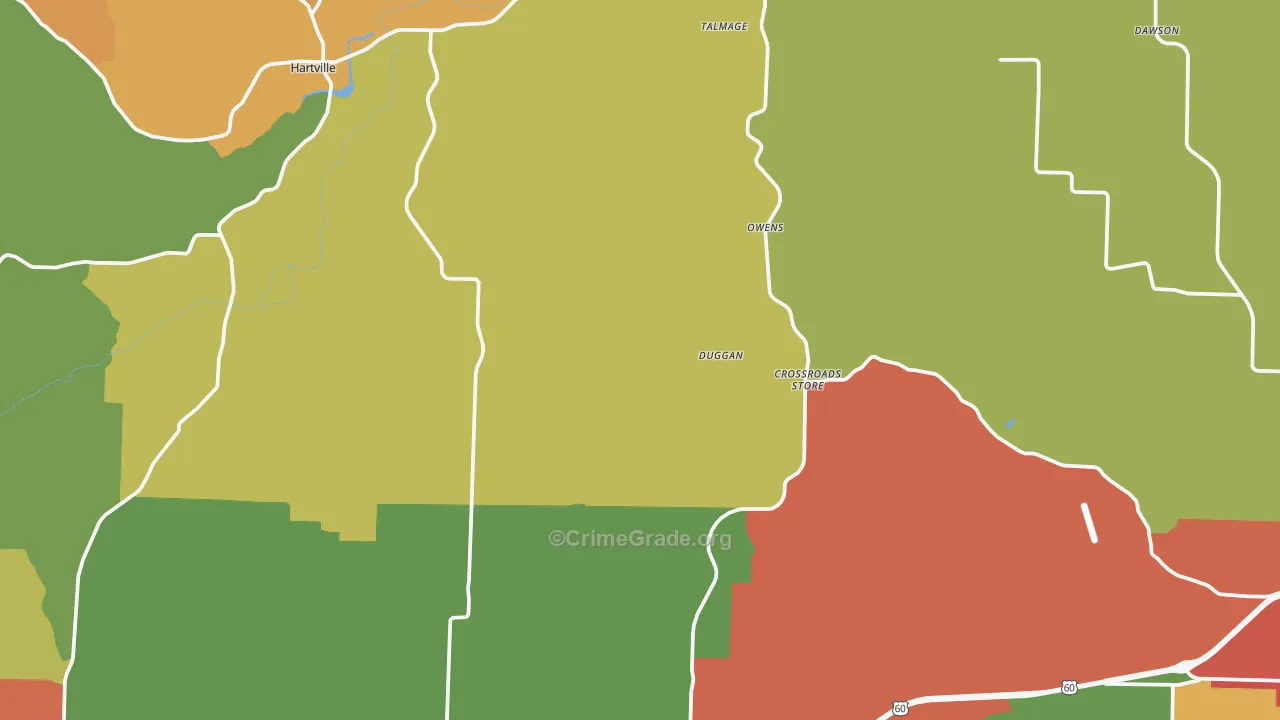 Wright County, MO Map of Drug-Related Crime Rates
