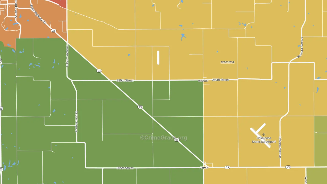Wright, IA Map of Drug-Related Crime Rates